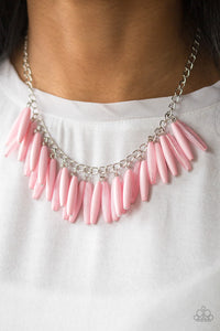 Paparazzi Full Of Flavor - Pink Beads - Silver Chain Necklace & Earrings - $5 Jewelry With Ashley Swint