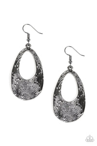 Paparazzi Mean Sheen - Black Gunmetal - Earrings - $5 Jewelry With Ashley Swint