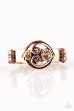 Load image into Gallery viewer, Paparazzi Oceanic Bliss - Copper - Topaz Rhinestones - Heart Shaped - Dainty Ring - $5 Jewelry With Ashley Swint