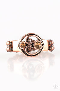 Paparazzi Oceanic Bliss - Copper - Topaz Rhinestones - Heart Shaped - Dainty Ring - $5 Jewelry With Ashley Swint
