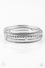 Load image into Gallery viewer, Paparazzi When The Going Gets Rough - Silver Bangles - Set of 5 Bracelets - $5 Jewelry With Ashley Swint