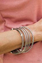 Load image into Gallery viewer, Paparazzi When The Going Gets Rough - Silver Bangles - Set of 5 Bracelets - $5 Jewelry With Ashley Swint