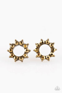 Paparazzi - Richly Resplendent - Brass Post - Post Earrings