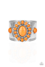 Load image into Gallery viewer, Paparazzi Room to Roam - Orange Stones - Silver Thick Cuff Bracelet - $5 Jewelry with Ashley Swint