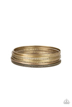 Load image into Gallery viewer, Paparazzi The Big BANGLE - Brass - Set of 7 Bangle Bracelets - $5 Jewelry With Ashley Swint