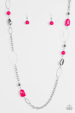 Load image into Gallery viewer, Paparazzi Popular Demand - Pink Beads - Silver Necklace and matching Earrings - $5 Jewelry With Ashley Swint