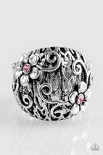 Load image into Gallery viewer, Paparazzi Spring Holiday - Pink Rhinestone - Silver Flower Ring - $5 Jewelry With Ashley Swint