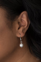 Load image into Gallery viewer, Paparazzi The FASHION Show Must Go On! - Silver Pearls - Necklace and matching Earrings - $5 Jewelry With Ashley Swint