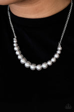 Load image into Gallery viewer, Paparazzi The FASHION Show Must Go On! - Silver Pearls - Necklace and matching Earrings - $5 Jewelry With Ashley Swint