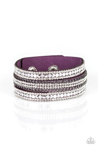 Paparazzi Fashion Fanatic - Purple - White Rhinestones - Gunmetal Chains - Wrap Snap Bracelet - $5 Jewelry With Ashley Swint