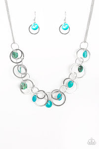 Paparazzi A Hot SHELL-er - Blue - Necklace & Earrings - $5 Jewelry With Ashley Swint