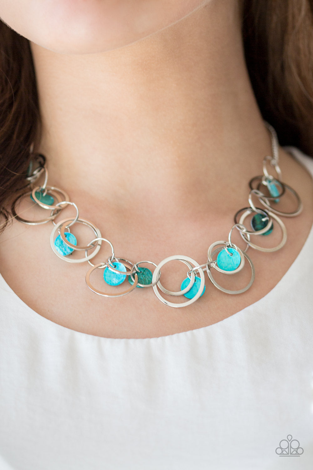 Paparazzi A Hot SHELL-er - Blue - Necklace & Earrings - $5 Jewelry With Ashley Swint