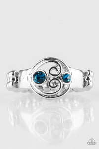 Paparazzi Oceanic Bliss - Blue Rhinestone - Silver Ring - $5 Jewelry With Ashley Swint