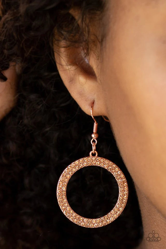 Paparazzi - Bubbly Babe - Copper - Earrings