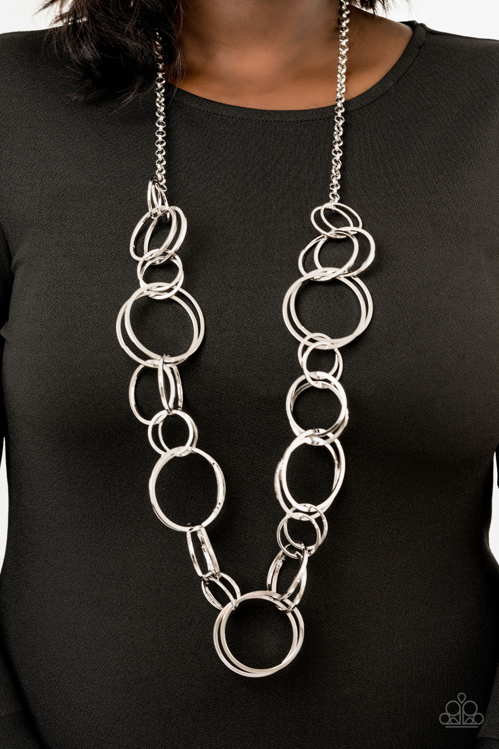 Paparazzi Natural-Born RINGLEADER - Silver Hoops Necklace - 2019 Convention Exclusive - $5 Jewelry With Ashley Swint