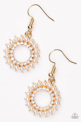 Paparazzi A Proper Lady - Gold - White Pearls Earrings - $5 Jewelry With Ashley Swint