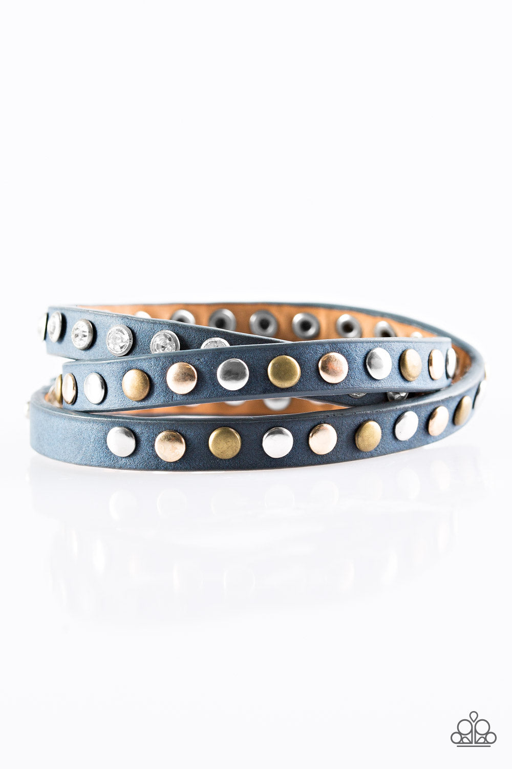 Paparazzi Lets Go For A CATWALK - Blue Leather Wrap Bracelet - $5 Jewelry With Ashley Swint