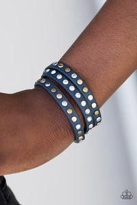 Paparazzi Lets Go For A CATWALK - Blue Leather Wrap Bracelet - $5 Jewelry With Ashley Swint
