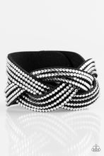 Load image into Gallery viewer, Paparazzi Big City Shimmer - Black - White Rhinestones Wrap Snap Bracelet - $5 Jewelry With Ashley Swint