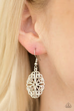 Load image into Gallery viewer, Paparazzi Feeling Frilly - Silver - Filigree Earrings - $5 Jewelry With Ashley Swint