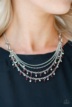 Load image into Gallery viewer, Paparazzi Financially Fabulous - Red - Necklace and matching Earrings - $5 Jewelry With Ashley Swint