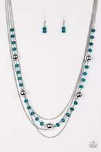 Load image into Gallery viewer, Paparazzi High Standards - Blue - Silver Chains Necklace &amp; Earrings - $5 Jewelry With Ashley Swint