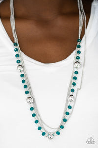 Paparazzi High Standards - Blue - Silver Chains Necklace & Earrings - $5 Jewelry With Ashley Swint