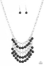 Load image into Gallery viewer, Paparazzi Jurassic Park Party - Black Stone Beads - Silver Chains - Necklace &amp; Earrings - $5 Jewelry With Ashley Swint