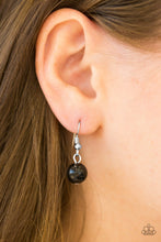 Load image into Gallery viewer, Paparazzi Jurassic Park Party - Black Stone Beads - Silver Chains - Necklace &amp; Earrings - $5 Jewelry With Ashley Swint