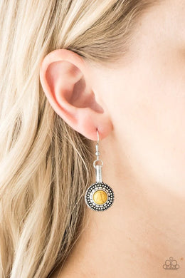 Paparazzi - Simply Stagecoach - Yellow - Earrings