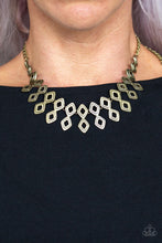 Load image into Gallery viewer, Paparazzi Geocentric - Brass - Necklace &amp; Earrings - $5 Jewelry with Ashley Swint