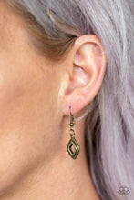 Load image into Gallery viewer, Paparazzi Geocentric - Brass - Necklace &amp; Earrings - $5 Jewelry with Ashley Swint
