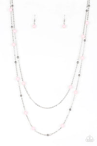 Paparazzi Beach Party Pageant - Pink - Necklace & Earrings