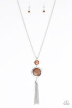 Load image into Gallery viewer, Paparazzi Have Some Common SENSEI - Brown - Moonstone - Silver Necklace and matching Earrings - $5 Jewelry with Ashley Swint