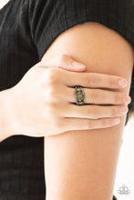 Load image into Gallery viewer, Paparazzi Noble Nova - Green - Emerald Cut Rhinestones - Ring - $5 Jewelry with Ashley Swint