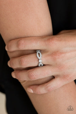 PRE-ORDER - Paparazzi Extra Side Of Elegance - White Rhinestones - Dainty Band Ring - $5 Jewelry with Ashley Swint