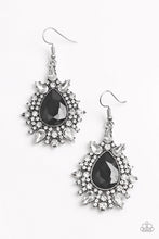 Load image into Gallery viewer, Paparazzi Diva Decor - Black - Teardrop - White Rhinestones - Earrings - $5 Jewelry With Ashley Swint
