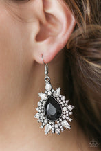 Load image into Gallery viewer, Paparazzi Diva Decor - Black - Teardrop - White Rhinestones - Earrings - $5 Jewelry With Ashley Swint