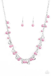 Paparazzi Elegant Ensemble - Purple Pearls - Silver Chain Necklace and matching Earrings - $5 Jewelry With Ashley Swint