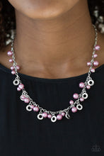 Load image into Gallery viewer, Paparazzi Elegant Ensemble - Purple Pearls - Silver Chain Necklace and matching Earrings - $5 Jewelry With Ashley Swint