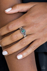 Paparazzi Ring - Right On TREK - Green - $5 Jewelry with Ashley Swint