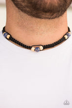 Load image into Gallery viewer, Paparazzi Vitality - Blue Stones - Black Cording - Sliding Knot - Urban Necklace - $5 Jewelry With Ashley Swint