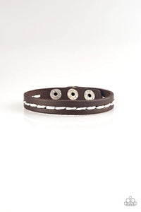 Paparazzi - First Class TRAVELER - Dark Brown Bracelet
