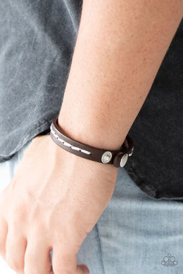 Paparazzi - First Class TRAVELER - Dark Brown Bracelet