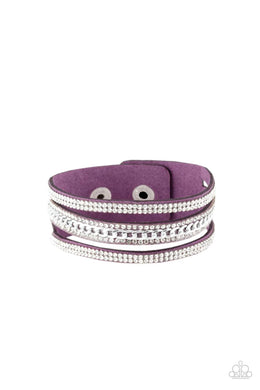 Paparazzi - Rollin In Rhinestones - Purple - Bracelet