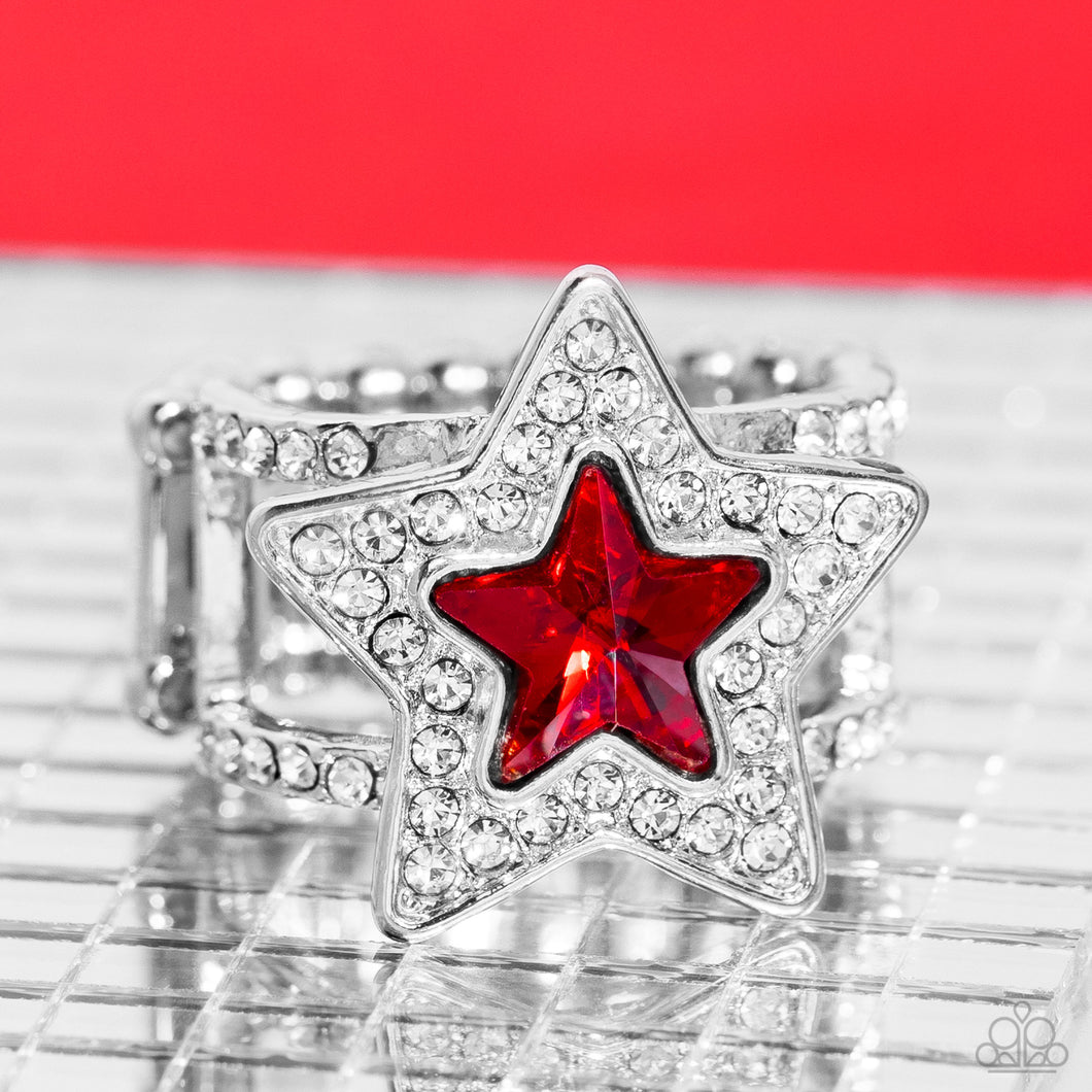 Paparazzi One Nation Under Sparkle - Red -Ring
