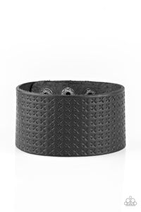 Paparazzi Wild Wrangler - Black - Thick Leather Band - Bracelet - $5 Jewelry With Ashley Swint