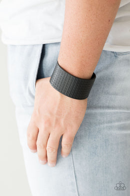 Paparazzi Wild Wrangler - Black - Thick Leather Band - Bracelet - $5 Jewelry With Ashley Swint