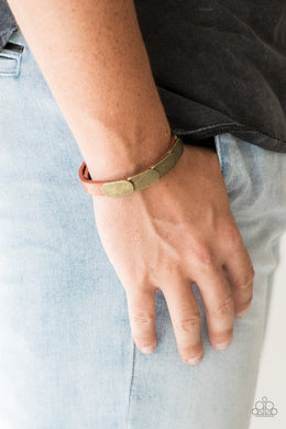 PAPARAZZI Off Road Rally - Brass URBAN STYLE LEATHER SNAP - $5 Jewelry with Ashley Swint