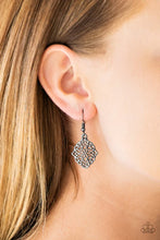 Load image into Gallery viewer, Paparazzi - Flirty Florals - Black - Earrings Dainty!